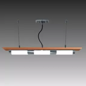 Wooden Linear Pendant Light 3d model