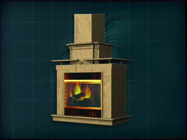 Elegant Classic Marble Fireplace 3d model