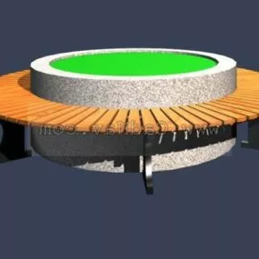 Outdoor Circular Bench 3d model