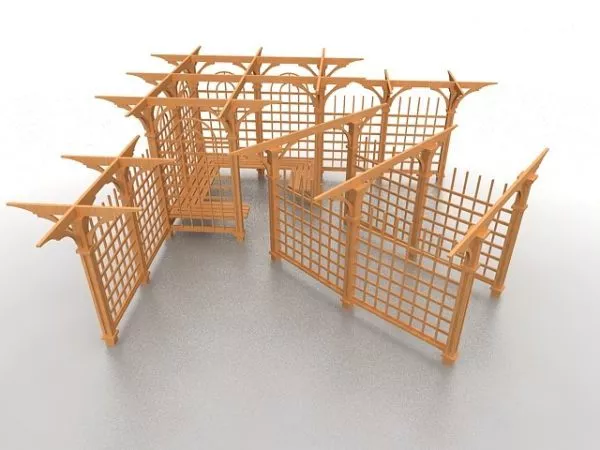 Modern Pergola Structure 3d model