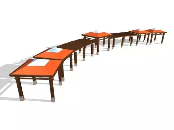 Golden Canopy Structure 3d model