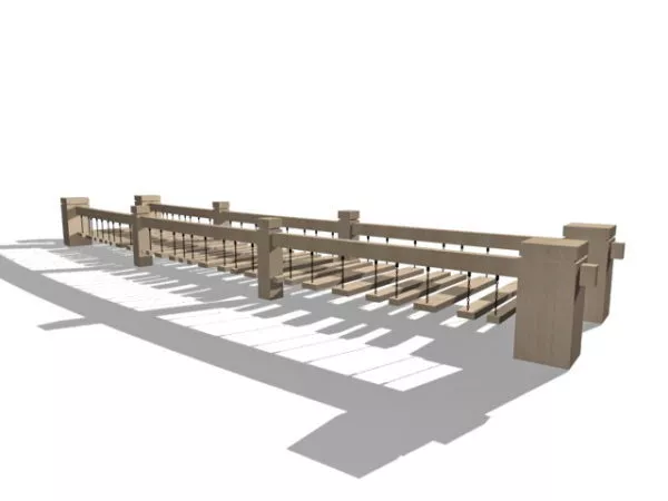 Wooden Plank Rope Bridge 3d model Wooden Plank Rope Bridge 3d model