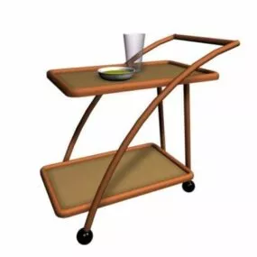 Restaurant Wooden Cart 3d model