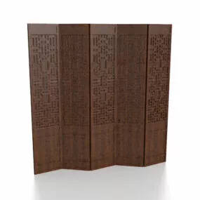 Wooden Style Room Divider Panels 3d model