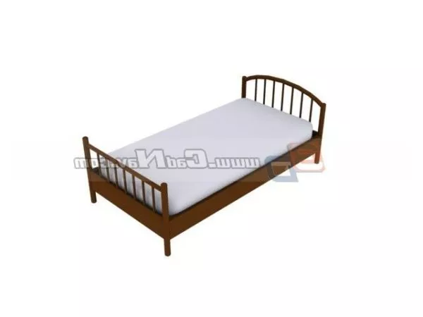 Wood Single Kids Bed 3d model Wood Single Kids Bed 3d model