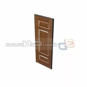 Wood Single Door Design 3d model