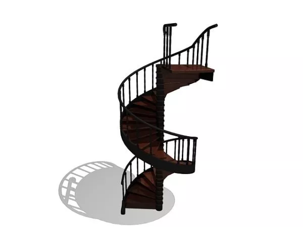 Wood Spiral Staircase Design 3d model Wood Spiral Staircase Design 3d model