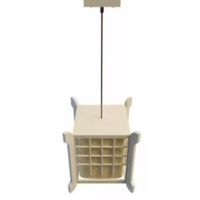 Wood Square Shade Ceiling Pendant 3d model