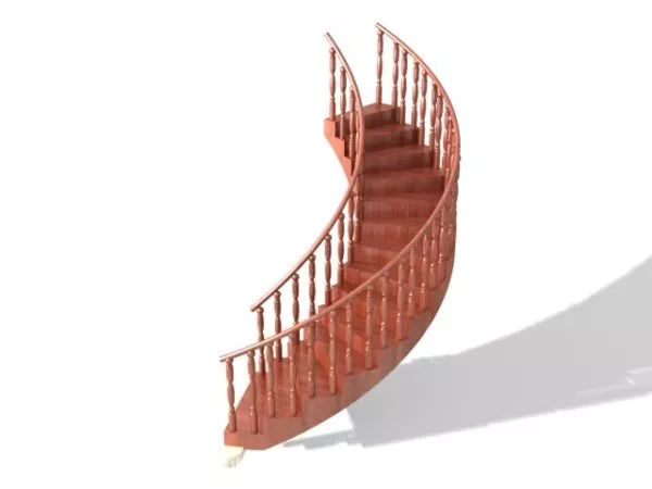 Wood Stair Railings Design 3d model Wood Stair Railings Design 3d model