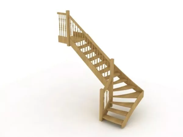 Spiral Stair With Curved Handrail 3d model