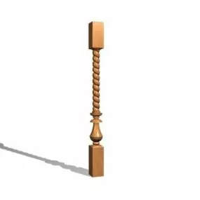 Wood Staircase Spindle Decoration 3d model