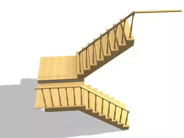 Housing Staircase Half Landing Design 3d model Housing Staircase Half Landing Design 3d model