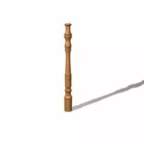 Wood Stairway Banister Decoration 3d model