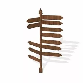 Street Old Wood Street Sign 3d model