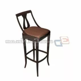 Wood Furniture Tall Stool 3d model