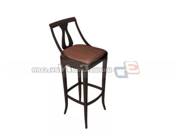Wood Furniture Tall Stool 3d model Wood Furniture Tall Stool 3d model
