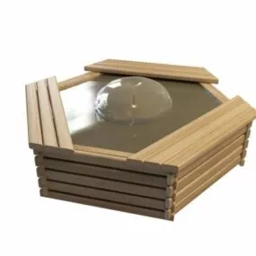European Wood Trough Fountain 3d model