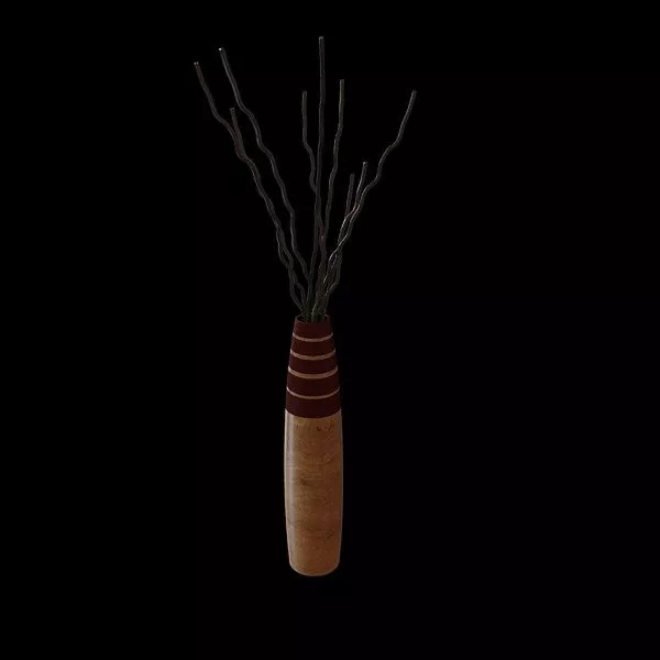Wood Vase Decoration With Sticks 3d model Wood Vase Decoration With Sticks 3d model