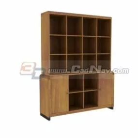 Wooden Wall Cabinet Book Shelf 3d model