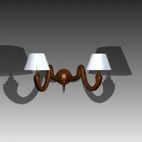 Antique Wood Wall Lamp 3d model