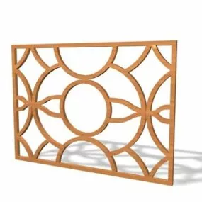 Wooden Home Window Grilles Design 3d model