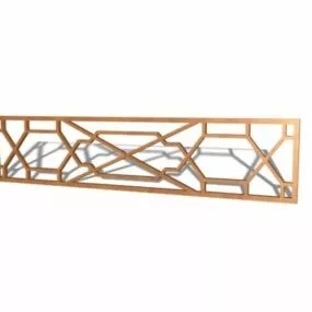 Old Wood Window Panel Design 3d model