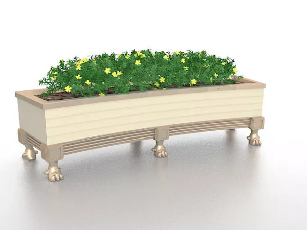 Outdoor Flower Plant Bed Box 3d model Outdoor Flower Plant Bed Box 3d model