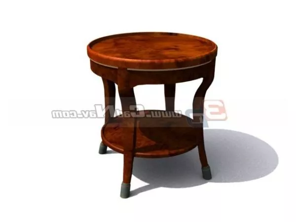 Wood Antique 2 Tier End Table 3d model Wood Antique 2 Tier End Table 3d model
