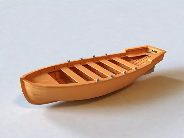 Sailing Boat With Sail Collapsed 3d model