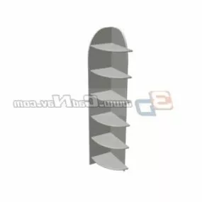 Office Wood Corner Shelf 3d model