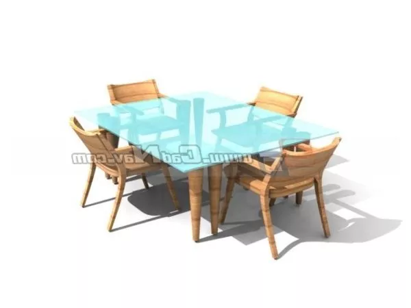 Wooden Furniture Dining Room Set 3d model Wooden Furniture Dining Room Set 3d model
