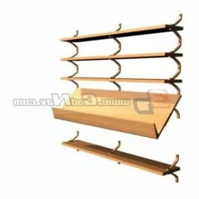 Home Furniture Wooden Magazine Rack 3d model