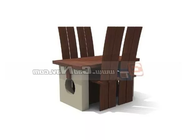 Furniture Wooden Restaurant Sets 3d model Furniture Wooden Restaurant Sets 3d model