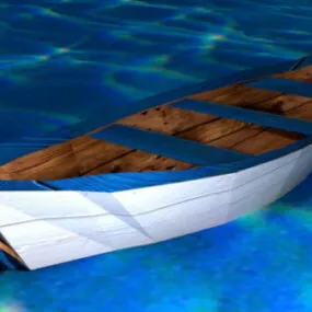 Wood Row Boat 3d model