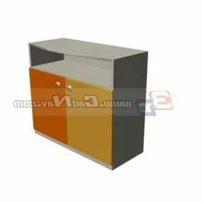 Kids Furniture Wood Side Cabinet 3d model