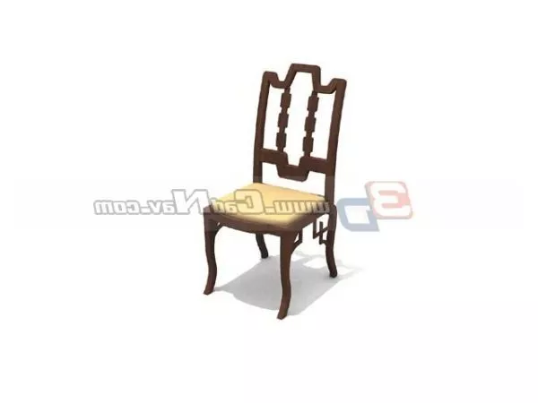 Wooden Antique Old Side Chair 3d model Wooden Antique Old Side Chair 3d model