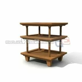 Home Wooden Storage Rack 3d model