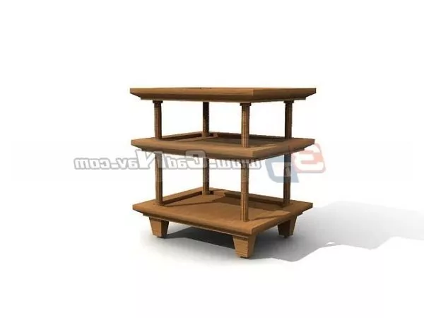 Home Wooden Storage Rack 3d model Home Wooden Storage Rack 3d model