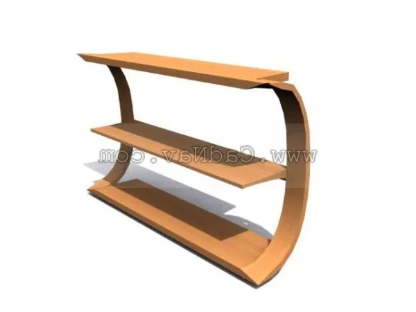 Wooden Store Curved Display Rack 3d model Wooden Store Curved Display Rack 3d model