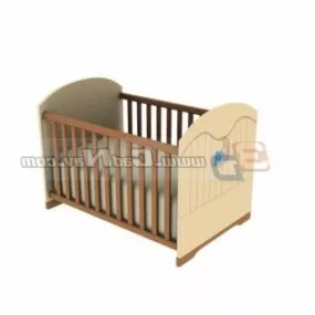 Wood Baby Cot 3d model
