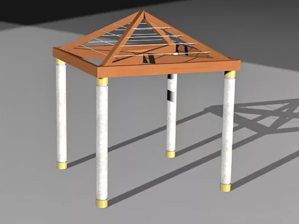 Small Wood Gazebo 3d model