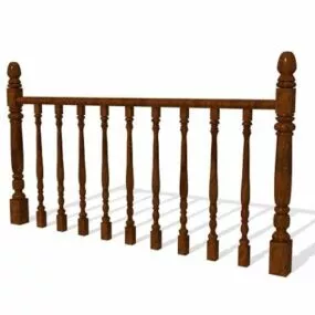 Home Structure Wooden Balustrades 3d model