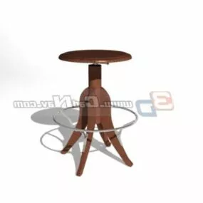 Kitchen Wooden Bar Stools 3d model