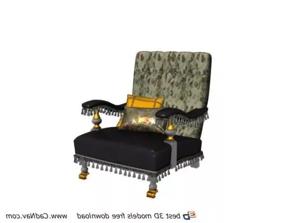 Wooden Baroque Armchair 3d model Wooden Baroque Armchair 3d model