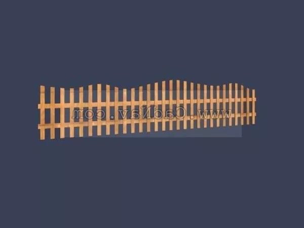 Wrought Iron Brass Fence 3d model