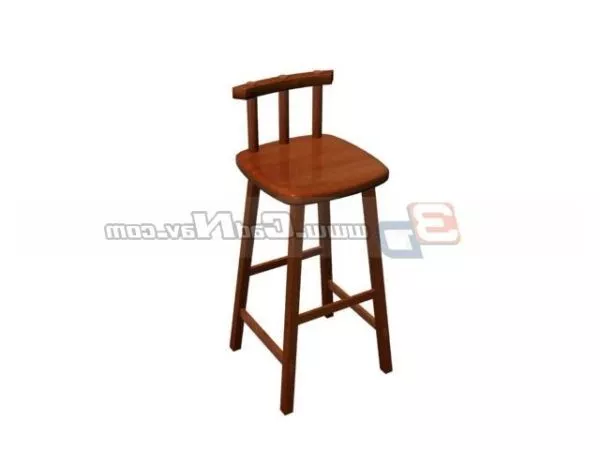 Wooden Black Bar Stool 3d model Wooden Black Bar Stool 3d model