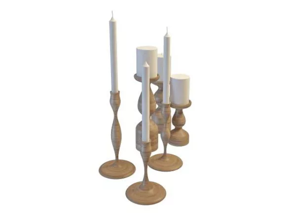 Art Decor Curved Bronze Candlestick 3d model
