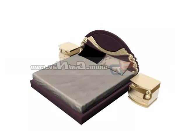Wooden Carved Bed Furniture 3d model Wooden Carved Bed Furniture 3d model