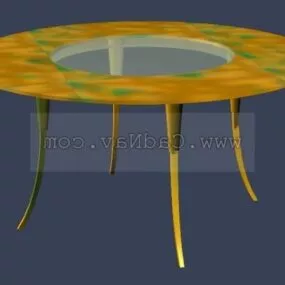 Wooden Furniture Coffee Table With Glass Top 3d model