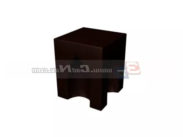 Furniture Wooden Cube Stool 3d model Furniture Wooden Cube Stool 3d model